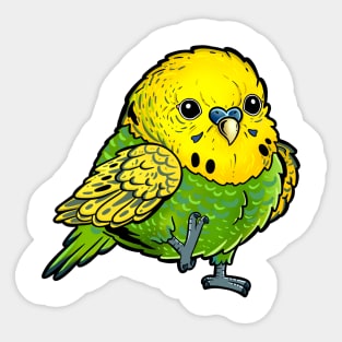 Cute Green Budgie - Birb Orb Chibi Kawaii Cute Cartoon Art Drawing Sticker